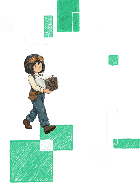 Character carrying miner